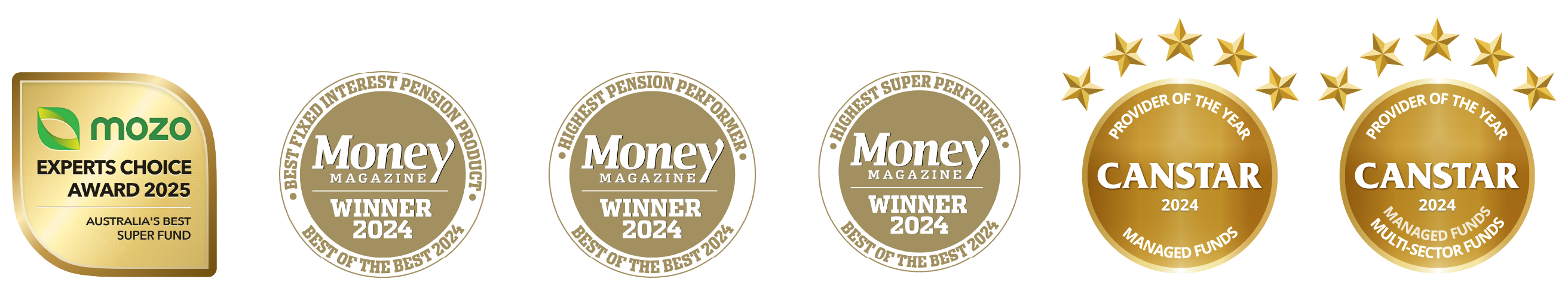 Recent awards line up with the new Mozo award 2025